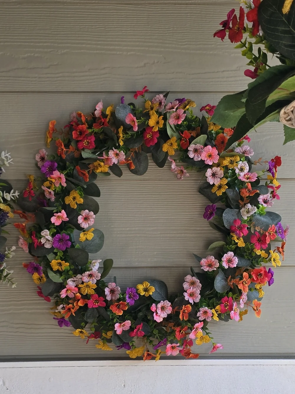 Home Holiday Vibrant Multi-Color Floral Wreath 20 Inches